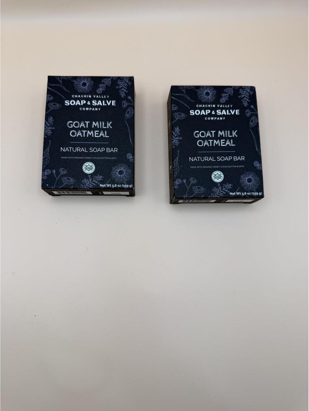 Set of 2 Chagrin Valley Goat Milk Oatmeal Natural Soap Bars 5.6oz - Organic -NEW